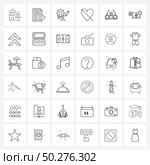 UI Set of 36 Basic Line Icons of medical, disable, readable, dislike, pencil Vector Illustration. Стоковая иллюстрация, агентство Ingram Publishing / Фотобанк Лори