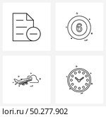 4 Editable Vector Line Icons and Modern Symbols of document, plane, less, sport, runway Vector Illustration. Стоковая иллюстрация, агентство Ingram Publishing / Фотобанк Лори