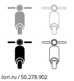 Scooter Motorcycle Motobike Delivery concept Moped Shipping icon outline set black grey color vector illustration flat style simple image. Scooter Motorcycle Motobike Delivery concept Moped Shipping icon outline set black grey color vector illustration flat style image. Стоковая иллюстрация, агентство Ingram Publishing / Фотобанк Лори