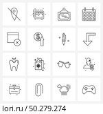 Set of 16 Universal Line Icons of cross, year, just, date, calendar Vector Illustration. Стоковая иллюстрация, агентство Ingram Publishing / Фотобанк Лори