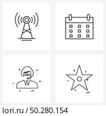 Universal Symbols of 4 Modern Line Icons of infrared, avatar , network, day, profile Vector Illustration. Стоковая иллюстрация, агентство Ingram Publishing / Фотобанк Лори