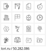 16 Universal Line Icon Pixel Perfect Symbols of team, flag, doc, pillar, column Vector Illustration. Стоковая иллюстрация, агентство Ingram Publishing / Фотобанк Лори