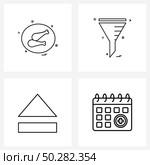 Universal Symbols of 4 Modern Line Icons of food, eject, chicken, chemistry, player Vector Illustration. Стоковая иллюстрация, агентство Ingram Publishing / Фотобанк Лори