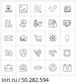 Mobile UI Line Icon Set of 25 Modern Pictograms of site, park, picture, ui, accept Vector Illustration. Стоковая иллюстрация, агентство Ingram Publishing / Фотобанк Лори