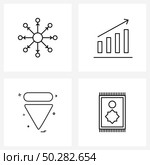 Set of 4 Simple Line Icons for Web and Print such as share, buttons, sharing, up, insert Vector Illustration. Стоковая иллюстрация, агентство Ingram Publishing / Фотобанк Лори