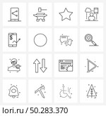 Set of 16 Simple Line Icons of dollar, network, star, internet, communication Vector Illustration. Стоковая иллюстрация, агентство Ingram Publishing / Фотобанк Лори