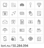 25 Interface Line Icon Set of modern symbols on gemstone, diamond, money, sign, elimination Vector Illustration. Стоковая иллюстрация, агентство Ingram Publishing / Фотобанк Лори
