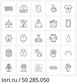 Set of 25 Line Icon Signs and Symbols of green, health, constrain, handicapped, width Vector Illustration. Стоковая иллюстрация, агентство Ingram Publishing / Фотобанк Лори