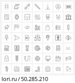 Set of 49 Universal Line Icons of arrow, hot, labour, temp, Vector Illustration. Стоковая иллюстрация, агентство Ingram Publishing / Фотобанк Лори