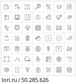 49 Interface Line Icon Set of modern symbols on music, map, heart, search map, style Vector Illustration. Стоковая иллюстрация, агентство Ingram Publishing / Фотобанк Лори