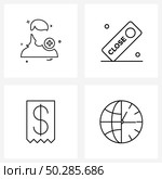 4 Universal Icons Pixel Perfect Symbols of avatar, bill, avatar, close, invoice Vector Illustration. Стоковая иллюстрация, агентство Ingram Publishing / Фотобанк Лори