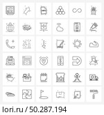 Pixel Perfect Set of 36 Vector Line Icons such as infinite, game, file, balls, asp Vector Illustration. Стоковая иллюстрация, агентство Ingram Publishing / Фотобанк Лори