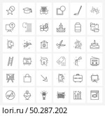 Line Icon Set of 36 Modern Symbols of golf stick, notify, drop box, notification, event Vector Illustration. Стоковая иллюстрация, агентство Ingram Publishing / Фотобанк Лори