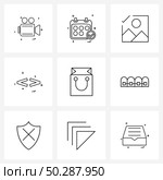 9 Editable Vector Line Icons and Modern Symbols of less than, education, year, math’s, check Vector Illustration. Стоковая иллюстрация, агентство Ingram Publishing / Фотобанк Лори