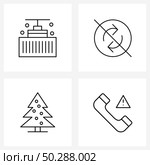 Stock Vector Icon Set of 4 Line Symbols for crane, west wild, refresh, disable, exclamation Vector Illustration. Стоковая иллюстрация, агентство Ingram Publishing / Фотобанк Лори