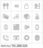 Pack of 16 Universal Line Icons for Web Applications sandal, business, locked, graph, career Vector Illustration. Стоковая иллюстрация, агентство Ingram Publishing / Фотобанк Лори