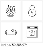 4 Universal Line Icon Pixel Perfect Symbols of document, file, star, logout, web Vector Illustration. Стоковая иллюстрация, агентство Ingram Publishing / Фотобанк Лори