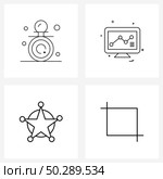 4 Universal Icons Pixel Perfect Symbols of pacifier, sheriff, graph, chart, west Vector Illustration. Стоковая иллюстрация, агентство Ingram Publishing / Фотобанк Лори