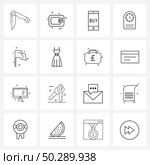 Pixel Perfect Set of 16 Vector Line Icons such as flags, timepiece, microwave oven, timekeeper, chronograph Vector Illustration. Стоковая иллюстрация, агентство Ingram Publishing / Фотобанк Лори