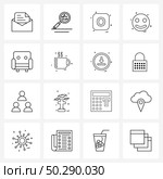 16 Universal Icons Pixel Perfect Symbols of chair, emote, alp abates, emoji, smiley Vector Illustration. Стоковая иллюстрация, агентство Ingram Publishing / Фотобанк Лори