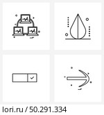 Isolated Symbols Set of 4 Simple Line Icons of computer, button, laptop, difference, component Vector Illustration. Стоковая иллюстрация, агентство Ingram Publishing / Фотобанк Лори