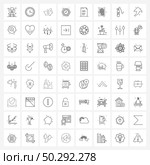 UI Set of 64 Basic Line Icons of regulation, checklist, medical, clock, timer Vector Illustration. Стоковая иллюстрация, агентство Ingram Publishing / Фотобанк Лори