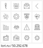 16 Editable Vector Line Icons and Modern Symbols of asterisk, direction, ban, arrow, mail Vector Illustration. Стоковая иллюстрация, агентство Ingram Publishing / Фотобанк Лори