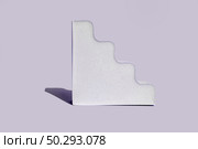 Podium stair shaped, semicircular geometric form for products ad. Purple background. Showcase display case. Modern Abstract pedestal to show cosmetic, soap, Items presentation. Minimal design platform. Стоковое фото, фотограф Марина Демидюк / Фотобанк Лори