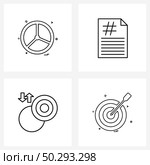 Set of 4 UI Icons and symbols for starring, circle, drive, top, arrow Vector Illustration. Стоковая иллюстрация, агентство Ingram Publishing / Фотобанк Лори
