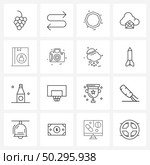 16 Editable Vector Line Icons and Modern Symbols of contacts, book, pentagon, address, letter Vector Illustration. Стоковая иллюстрация, агентство Ingram Publishing / Фотобанк Лори