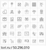 36 Universal Line Icons for Web and Mobile library, books, games, network, wife Vector Illustration. Стоковая иллюстрация, агентство Ingram Publishing / Фотобанк Лори