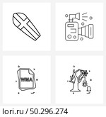 Set of 4 Line Icon Signs and Symbols of pills, file type, medical, dslr, files Vector Illustration. Стоковая иллюстрация, агентство Ingram Publishing / Фотобанк Лори