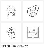 Pixel Perfect Set of 4 Vector Line Icons such as arrow, tree , previous, world, weather Vector Illustration. Стоковая иллюстрация, агентство Ingram Publishing / Фотобанк Лори