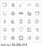 Line Icon Set of 25 Modern Symbols of hospital, no, yo , add, cloud Vector Illustration. Стоковая иллюстрация, агентство Ingram Publishing / Фотобанк Лори