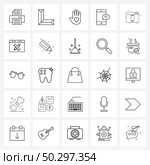 Stock Vector Icon Set of 25 Line Symbols for web layout, web, charitable organization, massage, mobile Vector Illustration. Стоковая иллюстрация, агентство Ingram Publishing / Фотобанк Лори