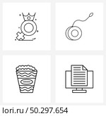 4 Universal Icons Pixel Perfect Symbols of mothers day, popcorn, mother, yo, food Vector Illustration. Стоковая иллюстрация, агентство Ingram Publishing / Фотобанк Лори
