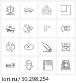 16 Universal Line Icon Pixel Perfect Symbols of seaside, sign, balance, scale, wallet Vector Illustration. Стоковая иллюстрация, агентство Ingram Publishing / Фотобанк Лори