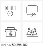 4 Universal Icons Pixel Perfect Symbols of approved, first aid box, pass, down, medical Vector Illustration. Стоковая иллюстрация, агентство Ingram Publishing / Фотобанк Лори