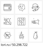 Set of 9 UI Icons and symbols for fader, settings, stop, interdiction Vector Illustration. Стоковая иллюстрация, агентство Ingram Publishing / Фотобанк Лори