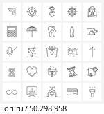 25 Universal Line Icon Pixel Perfect Symbols of shopping bag, wheel, marketing, steering, boat controller Vector Illustration. Стоковая иллюстрация, агентство Ingram Publishing / Фотобанк Лори