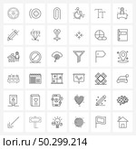 UI Set of 36 Basic Line Icons of letter, invalid, attach, handicap, disable Vector Illustration. Стоковая иллюстрация, агентство Ingram Publishing / Фотобанк Лори