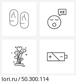 4 Editable Vector Line Icons and Modern Symbols of sleeper, valentine, sleeping, emotes, romantic Vector Illustration. Стоковая иллюстрация, агентство Ingram Publishing / Фотобанк Лори