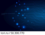 Abstract technology futuristic concept line and node on blue background. Networking science. Dark with connecting dots and lines. Connection structure. Vector illustration. Стоковая иллюстрация, агентство Ingram Publishing / Фотобанк Лори