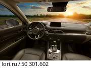 Dashboard inside car. Element of design. Travel and transportation scene. . Стоковое фото, агентство Ingram Publishing / Фотобанк Лори