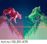 V shape economy and economic recovery chart and reopening the markets as a business rebound concept for financial trading recovering with bulls and bears in a 3D illustration style. Стоковое фото, агентство Ingram Publishing / Фотобанк Лори