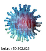 Economy and health as an economic pandemic fear and coronavirus fears or virus Outbreak and Stock market selling as a stock financial recession concept with 3D illustration elements. Стоковое фото, агентство Ingram Publishing / Фотобанк Лори