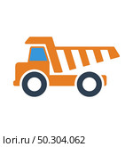 Icon Of Tipper. Outline With Color Fill Design. Vector Illustration. Стоковая иллюстрация, агентство Ingram Publishing / Фотобанк Лори