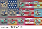 US election and United States vote or American voters voting in the USA for a president or senator and cogressman or cogresswoman with 3D illustration elements. Стоковое фото, агентство Ingram Publishing / Фотобанк Лори