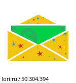 Birthday Gift Envelop Icon With Money. Flat Color Design. Vector Illustration. Стоковая иллюстрация, агентство Ingram Publishing / Фотобанк Лори