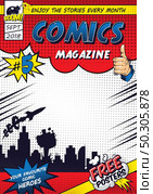 Comic colorful poster vector illustration. Стоковая иллюстрация, агентство Ingram Publishing / Фотобанк Лори